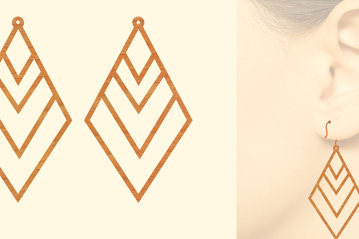 Σετ των 3 Intra απο ξύλο plywood 3mm-4mm πάχος – Ξύλινα σκουλαρίκια Δίασταση  5x5 cm INTRAFABR-61769581