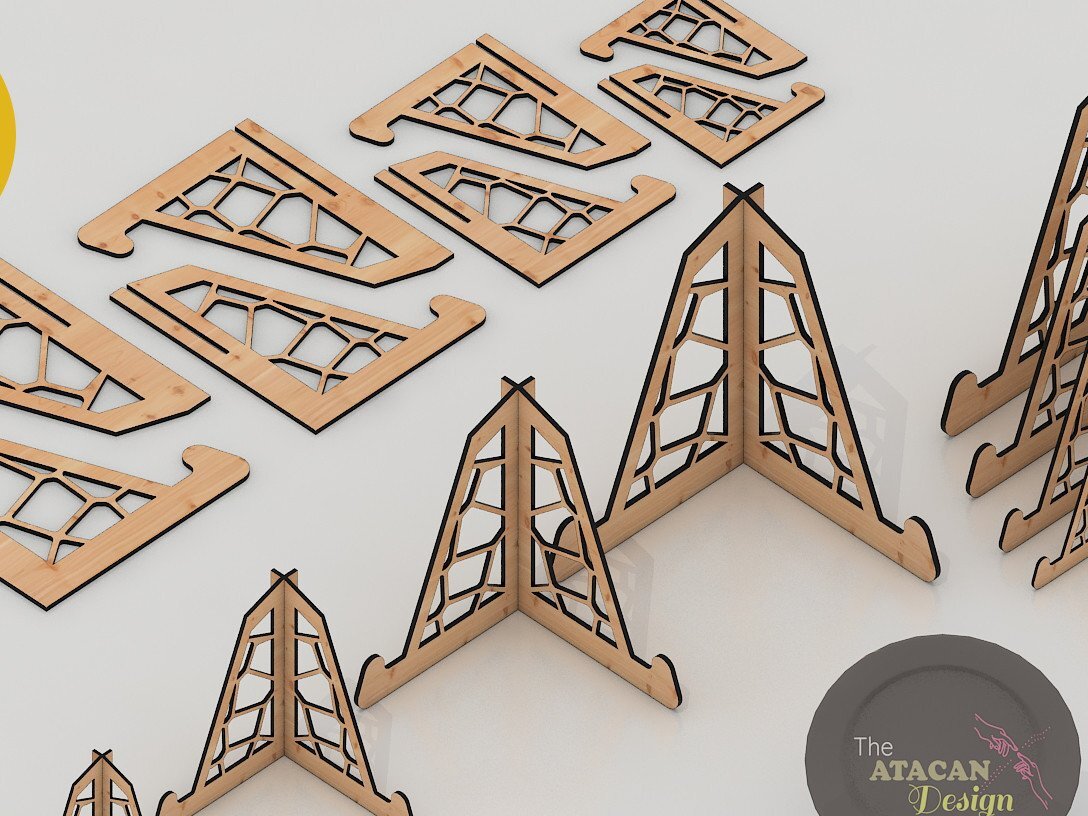 Σετ των 2 Intra απο ξύλο plywood 3mm-4mm πάχος – Διανυσματικό αρχείο Ξύλινες βάσεις για πιάτο καβαλέτο Δίασταση  20x20 cm INTRAFABR-43539885