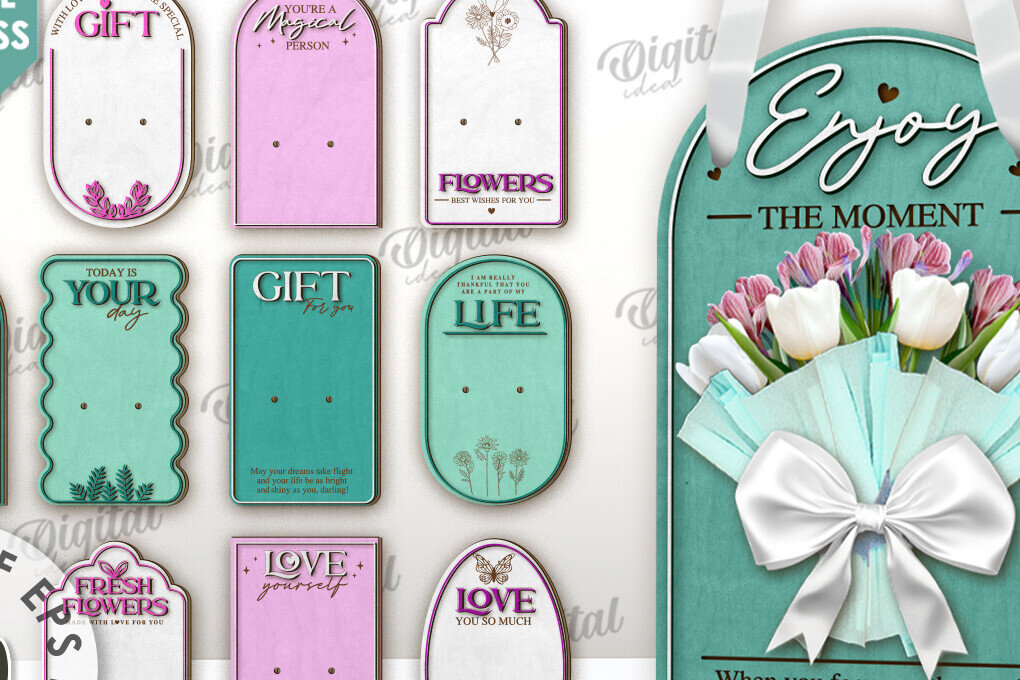 Σετ των 2 Intra απο ξύλο plywood 3mm-4mm πάχος – Ξύλινες θήκες λουλουδιών Πακέτο LaserCut Δίασταση  20x20 cm INTRAFABR-116706944