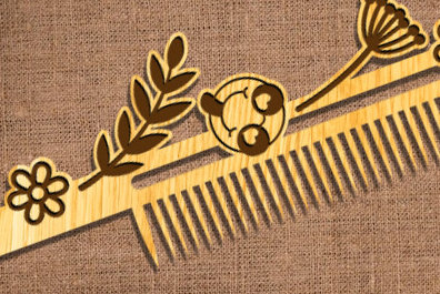 Σετ των 2 Intra απο ξύλο plywood 3mm-4mm πάχος – Ξύλινες χτένες μαλλιών με λέιζερ Δίασταση  20x20 cm INTRAFABR-97511654