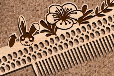 Σετ των 2 Intra απο ξύλο plywood 3mm-4mm πάχος – Ξύλινες χτένες μαλλιών με λέιζερ Δίασταση  20x20 cm INTRAFABR-97511679