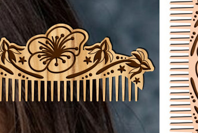 Σετ των 2 Intra απο ξύλο plywood 3mm-4mm πάχος – Ξύλινες χτένες μαλλιών με λέιζερ Δίασταση  20x20 cm INTRAFABR-97098387