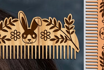 Σετ των 2 Intra απο ξύλο plywood 3mm-4mm πάχος – Ξύλινες χτένες μαλλιών με λέιζερ Δίασταση  20x20 cm INTRAFABR-97098403