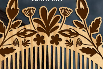 Σετ των 2 Intra απο ξύλο plywood 3mm-4mm πάχος – Ξύλινες χτένες μαλλιών με λέιζερ Δίασταση  20x20 cm INTRAFABR-97098412