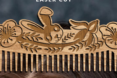 Σετ των 2 Intra απο ξύλο plywood 3mm-4mm πάχος – Ξύλινες χτένες μαλλιών με λέιζερ Δίασταση  20x20 cm INTRAFABR-97098419