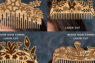 Σετ των 2 Intra απο ξύλο plywood 3mm-4mm πάχος – Ξύλινες χτένες μαλλιών με Πακέτο Δίασταση  20x20 cm INTRAFABR-97252089