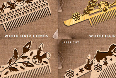 Σετ των 2 Intra απο ξύλο plywood 3mm-4mm πάχος – Ξύλινες χτένες μαλλιών με Πακέτο Δίασταση  20x20 cm INTRAFABR-97557126