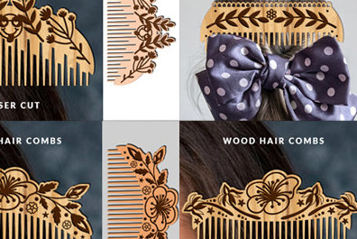 Σετ των 2 Intra απο ξύλο plywood 3mm-4mm πάχος – Ξύλινες χτένες μαλλιών με Πακέτο Δίασταση  20x20 cm INTRAFABR-97252083