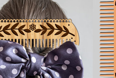 Σετ των 2 Intra απο ξύλο plywood 3mm-4mm πάχος – Ξύλινες χτένες μαλλιών με λέιζερ Δίασταση  20x20 cm INTRAFABR-97098374
