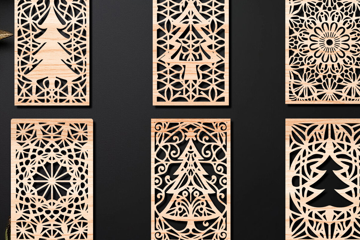 Σετ των 2 Intra απο ξύλο plywood 3mm-4mm πάχος – Σχεδιασμός σουβέρ κοπής με λέιζερ ξύλου Δίασταση  20x20 cm INTRAFABR-108320917