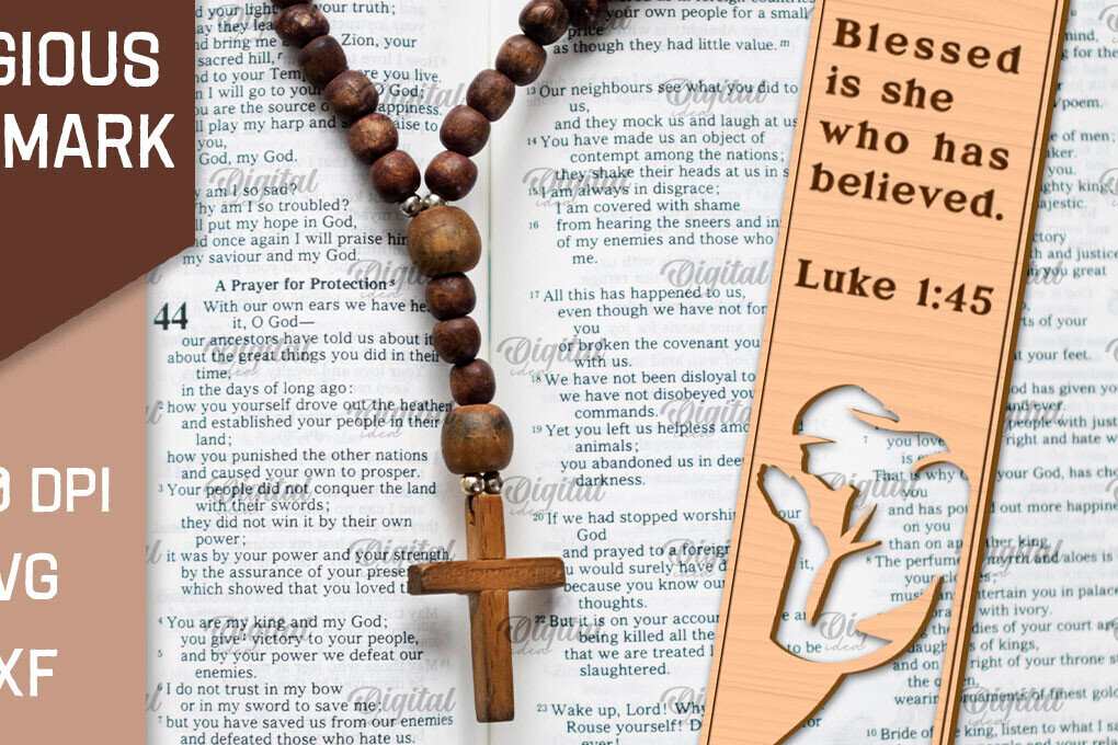 Σετ των 2 Intra απο ξύλο plywood 3mm-4mm πάχος – Θρησκευτικός σελιδοδείκτης ξύλινης κοπής με λέιζερ Δίασταση  20x20 cm INTRAFABR-96806624