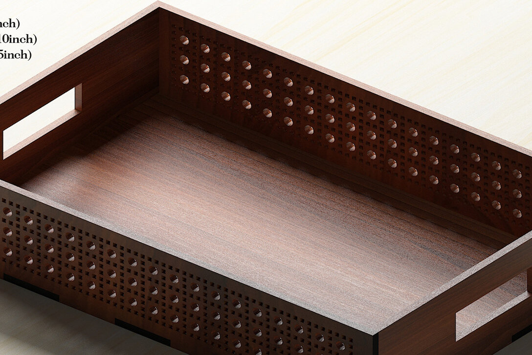 Σετ των 2 Intra απο ξύλο plywood 3mm-4mm πάχος – Ξύλινος δίσκος λέιζερ με μοτίβο ρατάν 253 Δίασταση  20x20 cm INTRAFABR-48374134