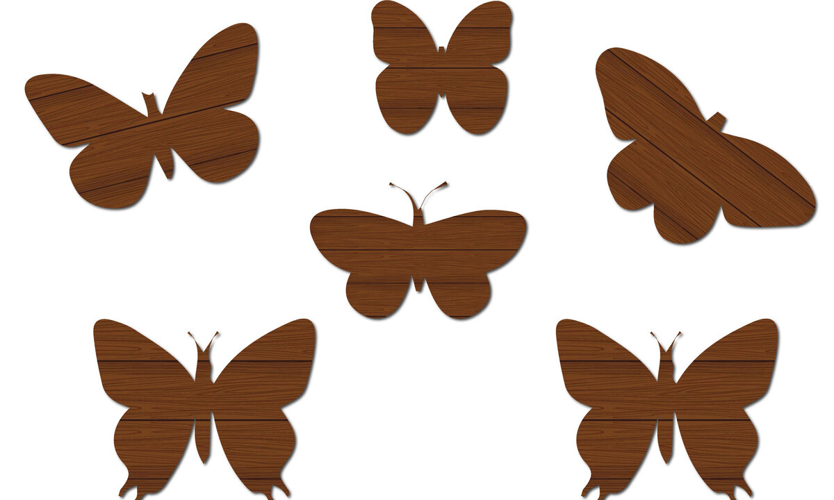 Σετ των 2 Intra απο ξύλο plywood 3mm-4mm πάχος –  κοπής πεταλούδας από χαρτί ξύλου Δίασταση  20x20 cm INTRAFABR-21224664