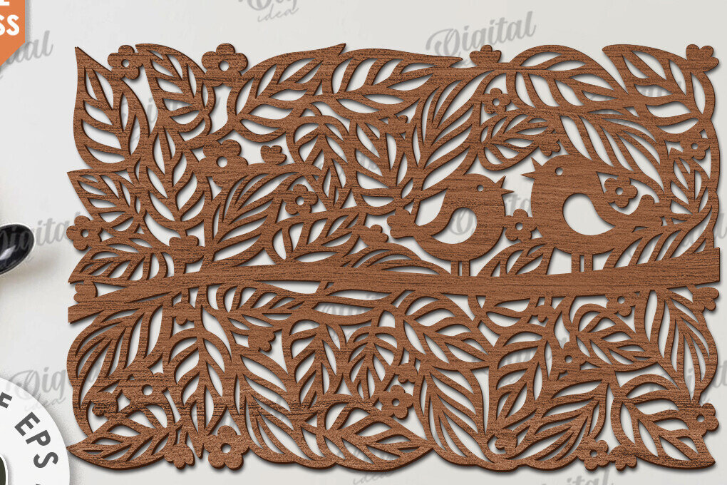 Σετ των 2 Intra απο ξύλο plywood 3mm-4mm πάχος – Ξύλο Σουπλά Κοπή Laser. Διακόσμηση σπιτιού Δίασταση  20x20 cm INTRAFABR-115896674