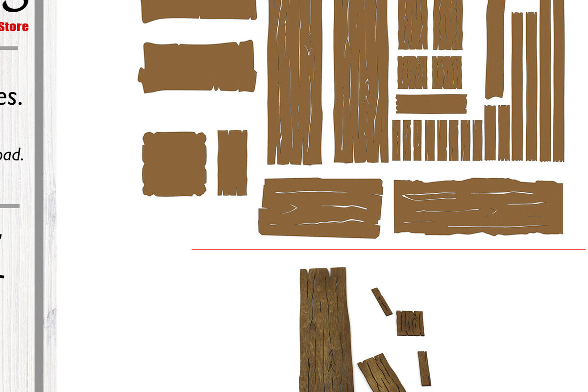 Σετ των 2 Intra απο ξύλο plywood 3mm-4mm πάχος – Ξυλοσανίδες, Ξύλο Grain Board Δίασταση  20x20 cm INTRAFABR-93006308