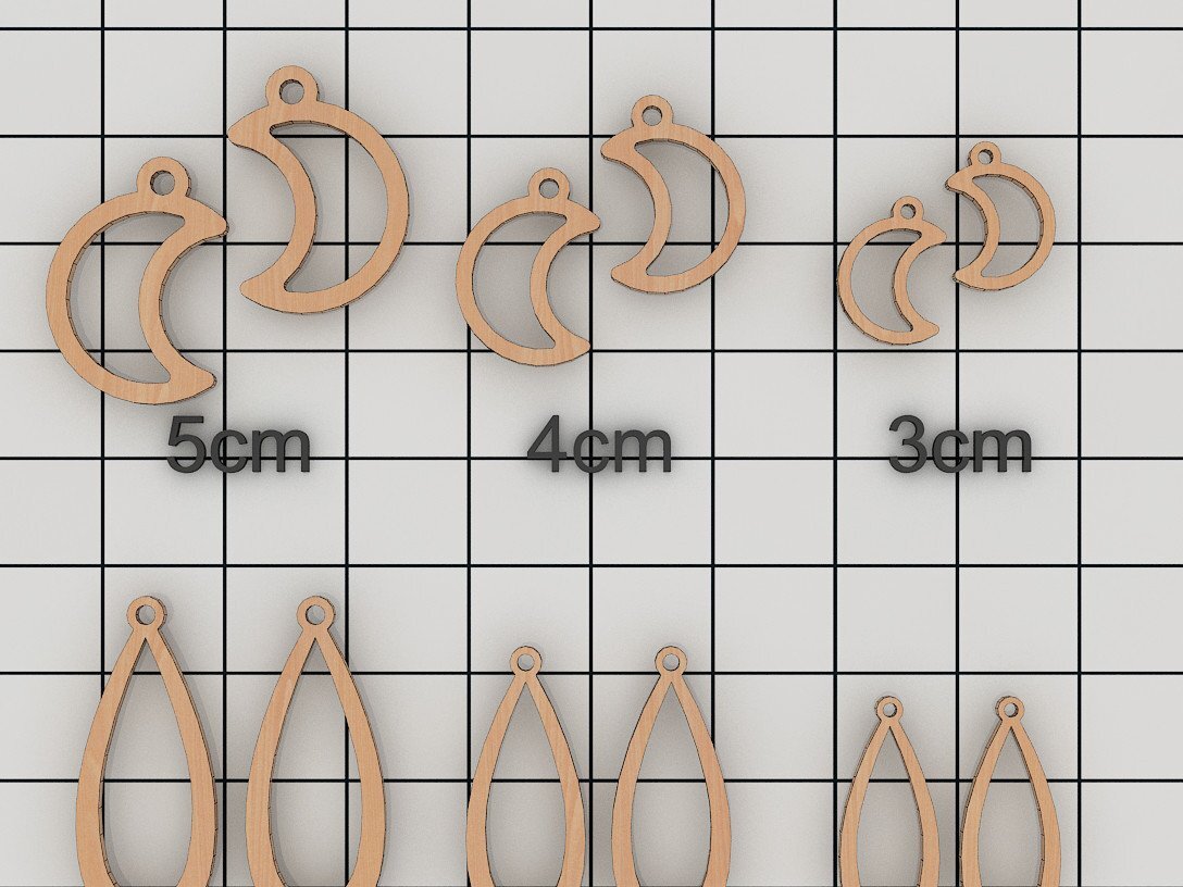 Σετ των 3 Intra απο ξύλο plywood 3mm-4mm πάχος – Σετ σκουλαρίκι κοσμήματος από ξύλο Tear Drop Δίασταση  5x5 cm INTRAFABR-39947329