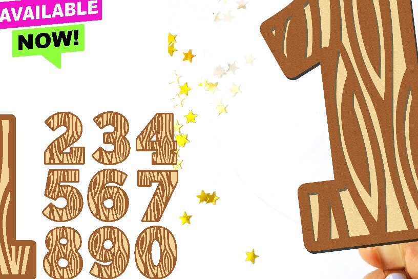 Σετ των 2 Intra απο ξύλο plywood 3mm-4mm πάχος – Αριθμοί υφής ξύλου 3D Δίασταση  20x20 cm INTRAFABR-100476731