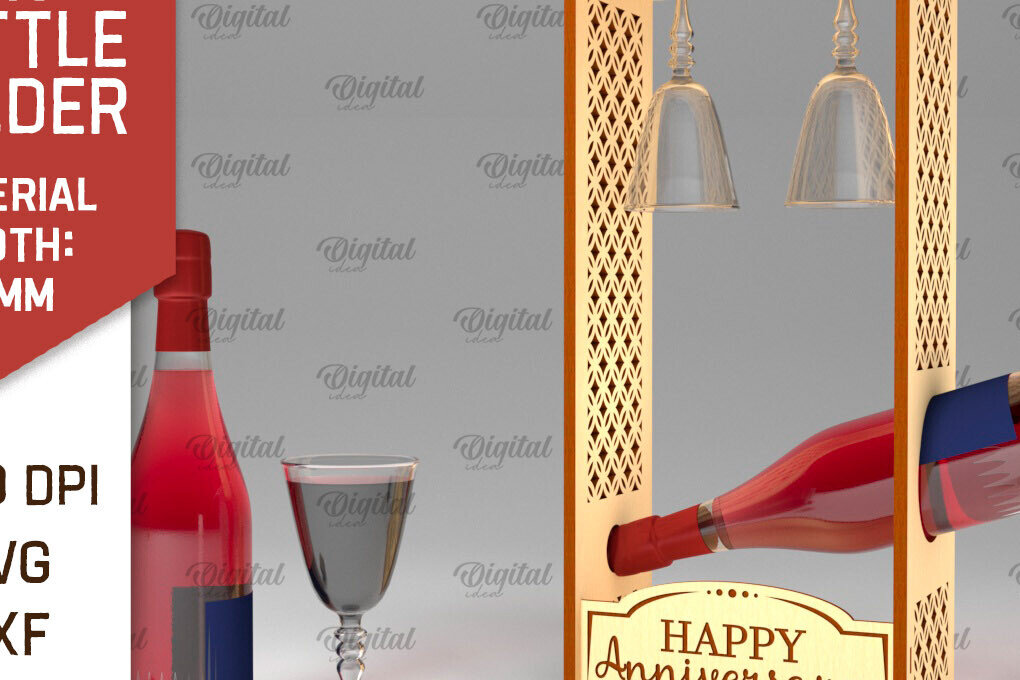 Σετ των 2 Intra απο ξύλο plywood 3mm-4mm πάχος – Ξύλινη θήκη για μπουκάλι κρασιού Δίασταση  20x20 cm INTRAFABR-100541528