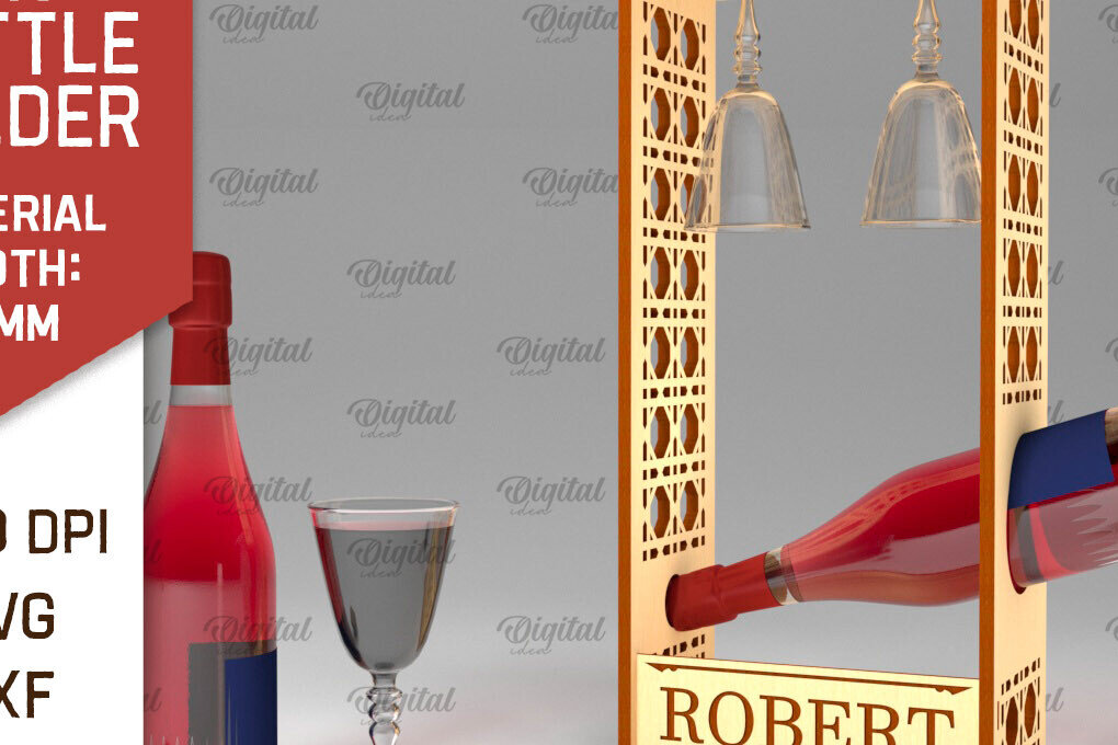 Σετ των 2 Intra απο ξύλο plywood 3mm-4mm πάχος – Ξύλινη θήκη για μπουκάλι κρασιού Δίασταση  20x20 cm INTRAFABR-100540934