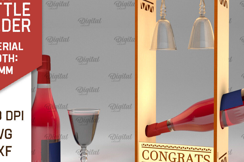 Σετ των 2 Intra απο ξύλο plywood 3mm-4mm πάχος – Ξύλινη θήκη για μπουκάλι κρασιού Δίασταση  20x20 cm INTRAFABR-100541209