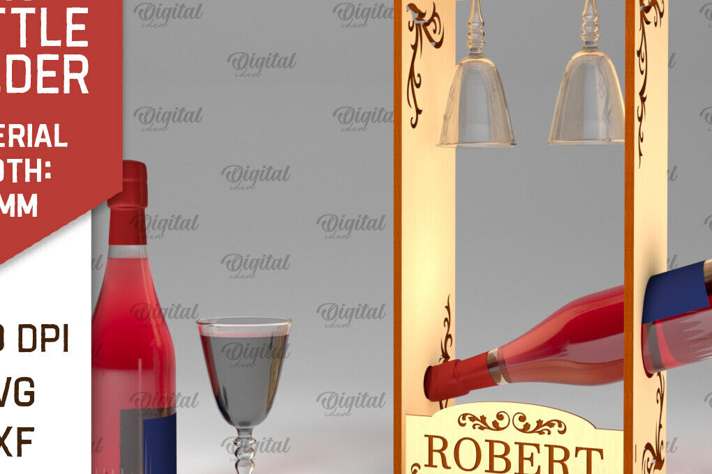 Σετ των 2 Intra απο ξύλο plywood 3mm-4mm πάχος – Ξύλινη θήκη για μπουκάλι κρασιού Δίασταση  20x20 cm INTRAFABR-100541383