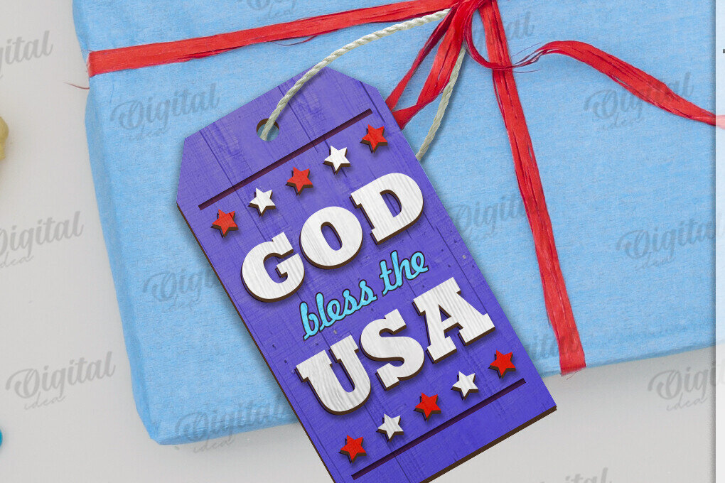 Σετ των 2 Intra απο ξύλο plywood 3mm-4mm πάχος – Ξύλινη ετικέτα δώρου 4ης Ιουλίου Δίασταση  20x20 cm INTRAFABR-122384906