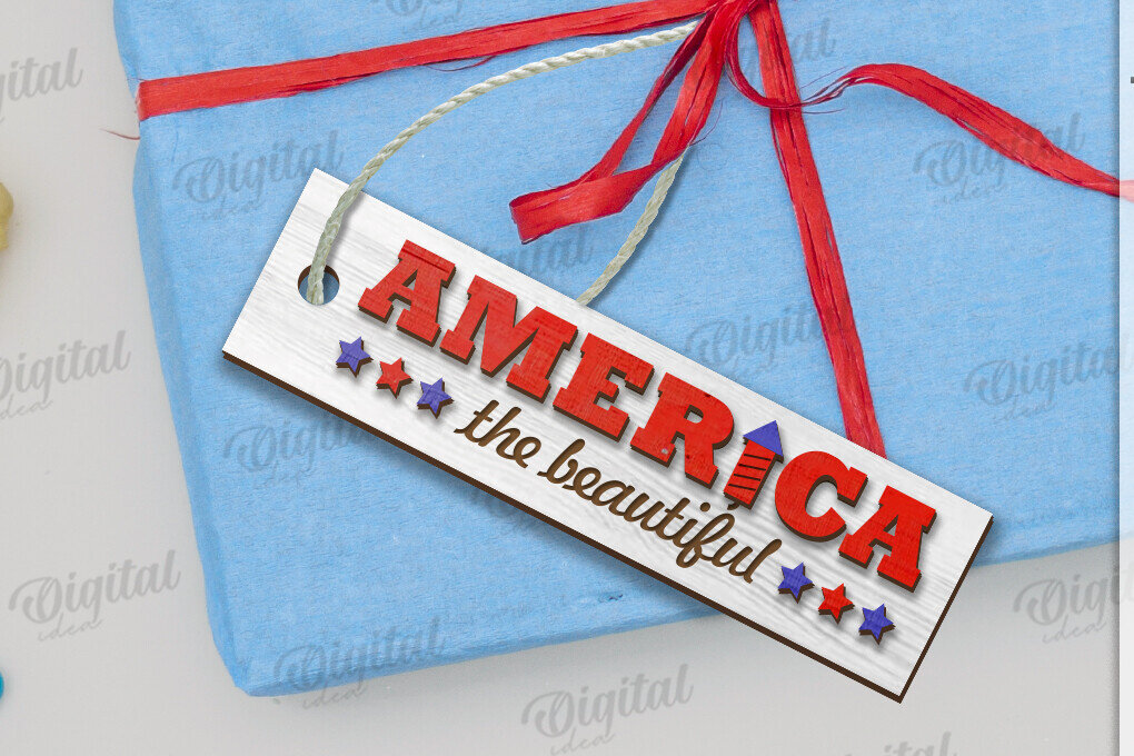 Σετ των 2 Intra απο ξύλο plywood 3mm-4mm πάχος – Ξύλινη ετικέτα δώρου 4ης Ιουλίου Δίασταση  20x20 cm INTRAFABR-122384975