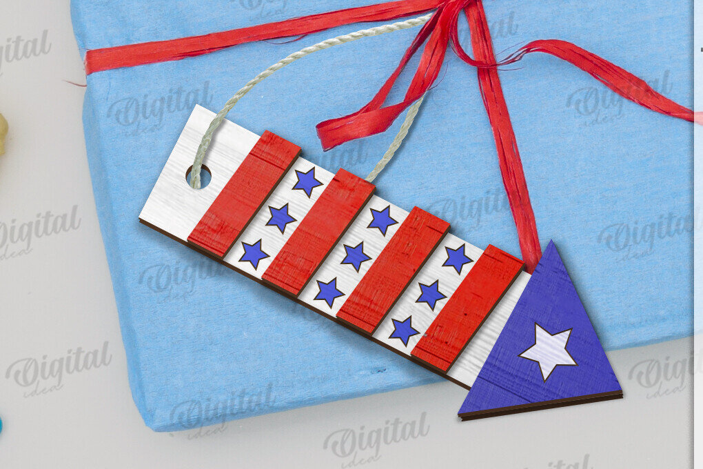 Σετ των 2 Intra απο ξύλο plywood 3mm-4mm πάχος – Ξύλινη ετικέτα δώρου 4ης Ιουλίου Δίασταση  20x20 cm INTRAFABR-122385136