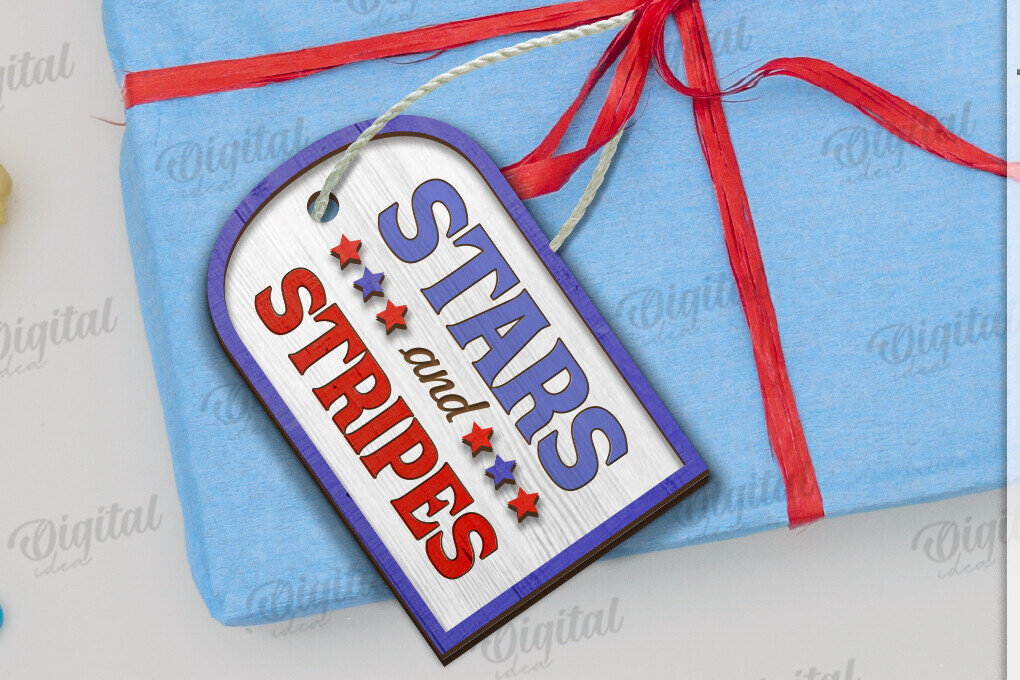 Σετ των 2 Intra απο ξύλο plywood 3mm-4mm πάχος – Ξύλινη ετικέτα δώρου 4ης Ιουλίου Δίασταση  20x20 cm INTRAFABR-122385319