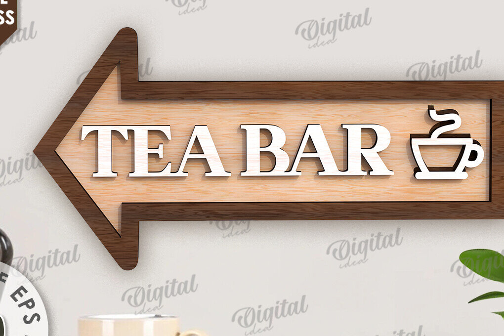 Σετ των 2 Intra απο ξύλο plywood 3mm-4mm πάχος – Ξύλινη πινακίδα με βέλος για ποτά Δίασταση  20x20 cm INTRAFABR-114546237