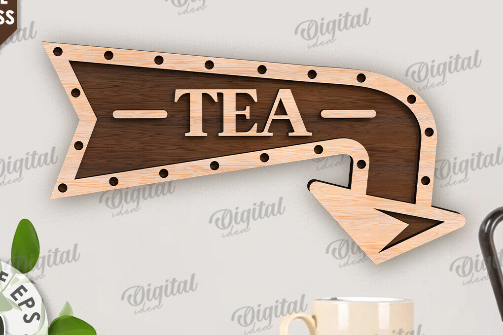 Σετ των 2 Intra απο ξύλο plywood 3mm-4mm πάχος – Ξύλινη πινακίδα με βέλος για ποτά Δίασταση  20x20 cm INTRAFABR-114545843