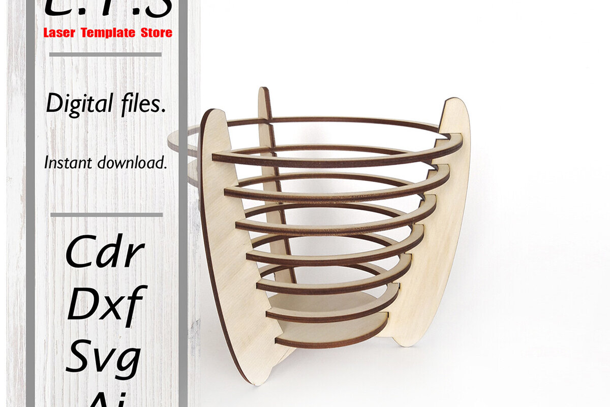 Σετ των 2 Intra απο ξύλο plywood 3mm-4mm πάχος – Ξύλινο καλάθι για λουλούδια και άλλες χρήσεις Δίασταση  20x20 cm INTRAFABR-95575055