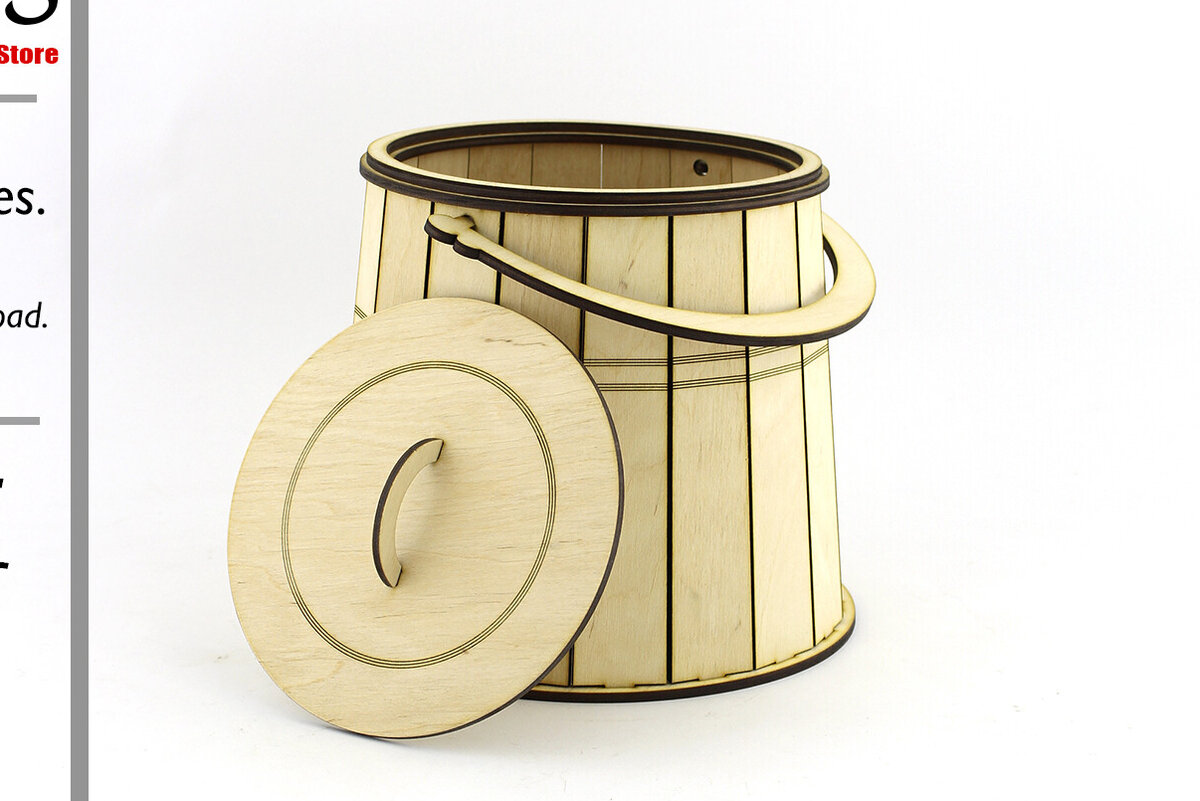 Σετ των 2 Intra απο ξύλο plywood 3mm-4mm πάχος – Ξύλινο καλάθι. Αρχείο κοπής με λέιζερ. Δίασταση  20x20 cm INTRAFABR-88360026