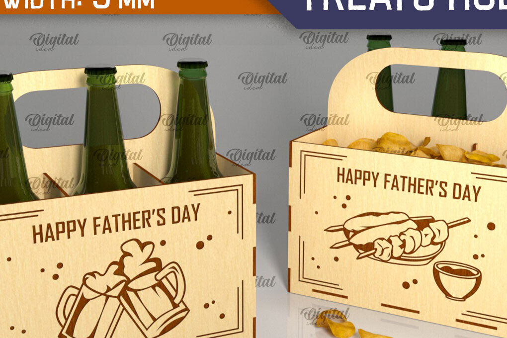 Σετ των 2 Intra απο ξύλο plywood 3mm-4mm πάχος – Ξύλινη θήκη μπύρας και λιχουδιών Δίασταση  20x20 cm INTRAFABR-95777099