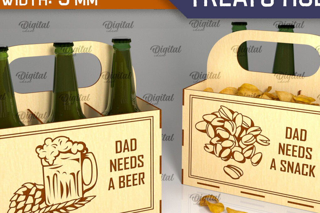 Σετ των 2 Intra απο ξύλο plywood 3mm-4mm πάχος – Ξύλινη θήκη μπύρας και λιχουδιών Δίασταση  20x20 cm INTRAFABR-95777888