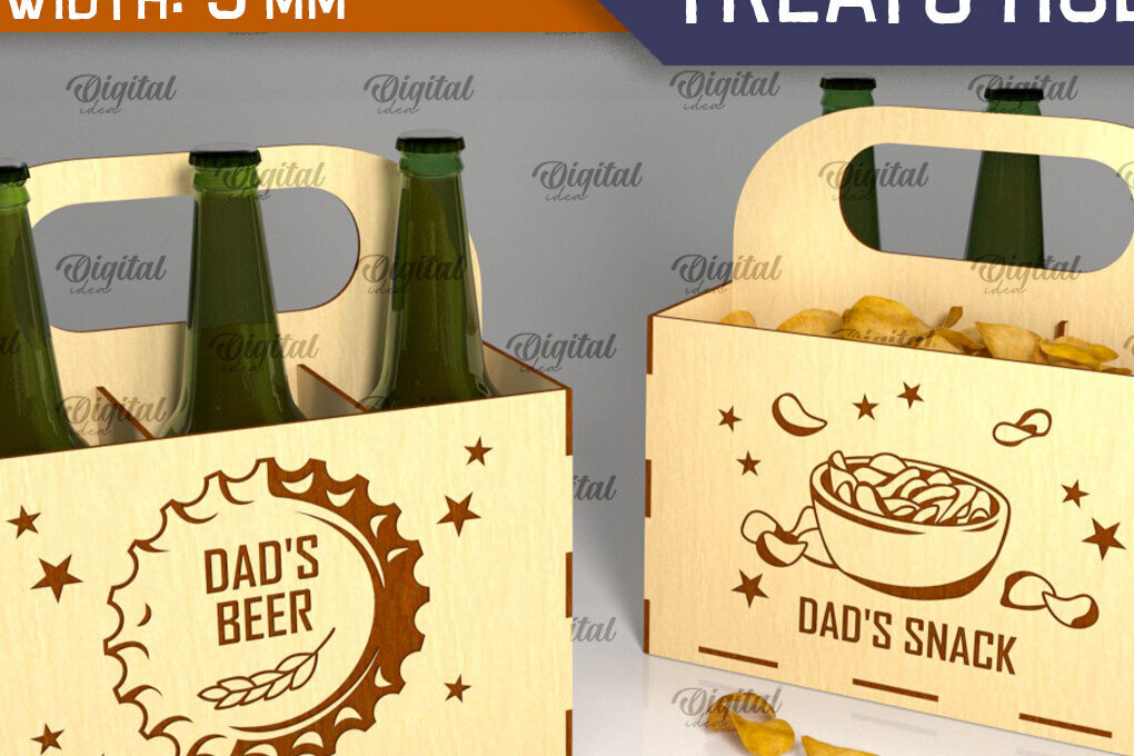 Σετ των 2 Intra απο ξύλο plywood 3mm-4mm πάχος – Ξύλινη θήκη μπύρας και λιχουδιών Δίασταση  20x20 cm INTRAFABR-95777938