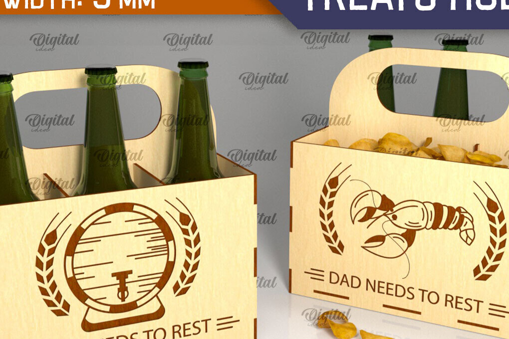 Σετ των 2 Intra απο ξύλο plywood 3mm-4mm πάχος – Ξύλινη θήκη μπύρας και λιχουδιών Δίασταση  20x20 cm INTRAFABR-95777984