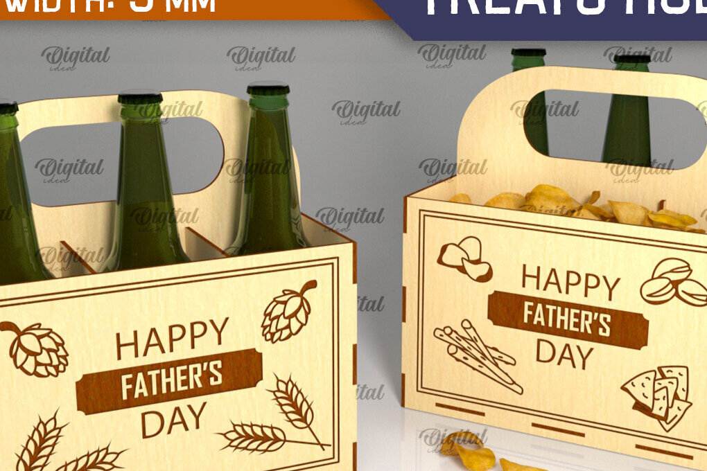 Σετ των 2 Intra απο ξύλο plywood 3mm-4mm πάχος – Ξύλινη θήκη μπύρας και λιχουδιών Δίασταση  20x20 cm INTRAFABR-95778015