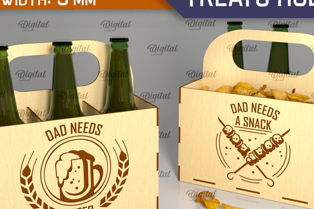 Σετ των 2 Intra απο ξύλο plywood 3mm-4mm πάχος – Ξύλινη θήκη μπύρας και λιχουδιών Δίασταση  20x20 cm INTRAFABR-95776736