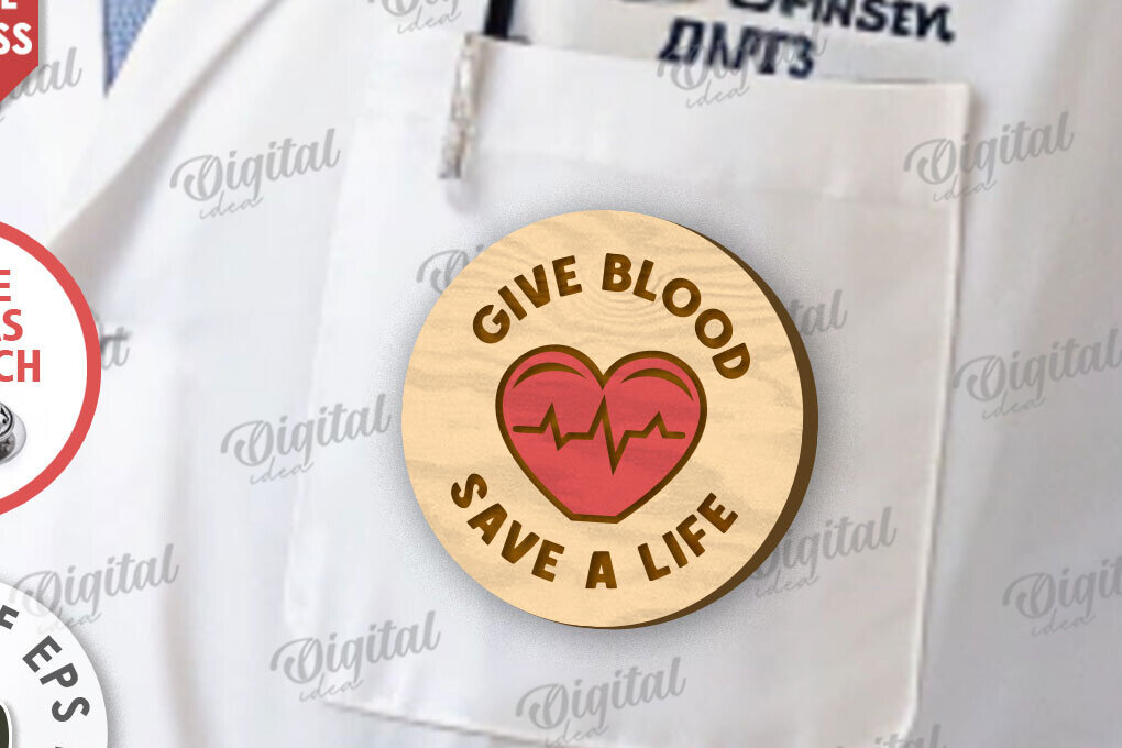 Σετ των 2 Intra απο ξύλο plywood 3mm-4mm πάχος – Ξύλινο Σήμα Αιμοδότη Δίασταση  20x20 cm INTRAFABR-111427330