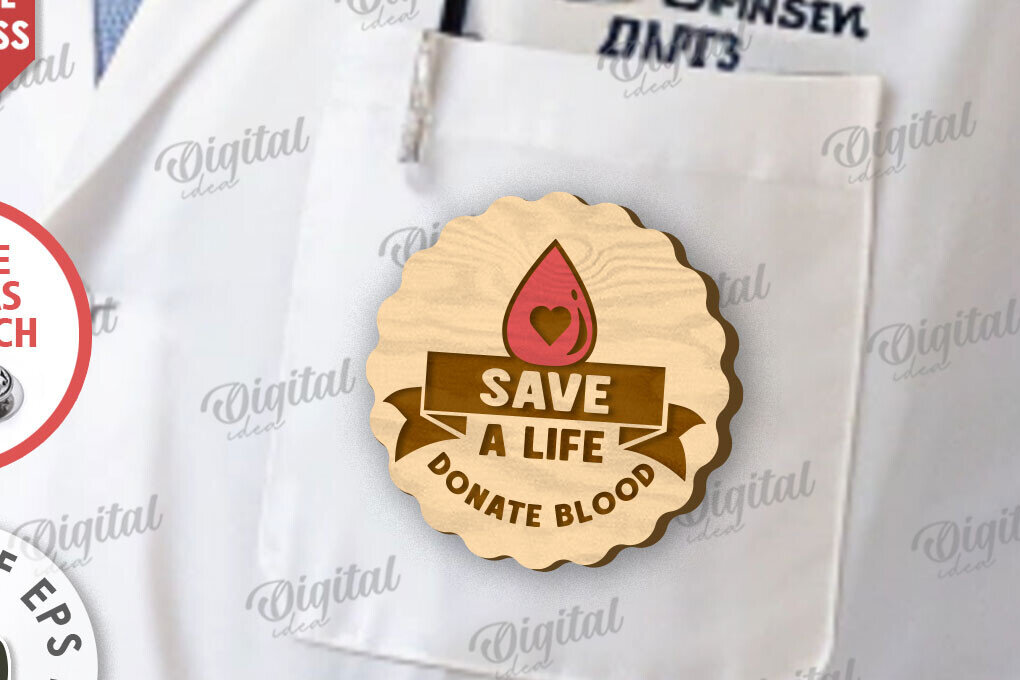 Σετ των 2 Intra απο ξύλο plywood 3mm-4mm πάχος – Ξύλινο Σήμα Αιμοδότη Δίασταση  20x20 cm INTRAFABR-111426904