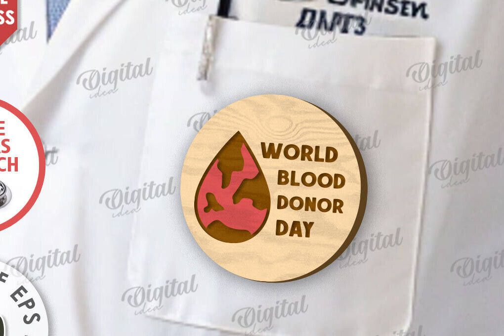 Σετ των 2 Intra απο ξύλο plywood 3mm-4mm πάχος – Ξύλινο Σήμα Αιμοδότη Δίασταση  20x20 cm INTRAFABR-111427211