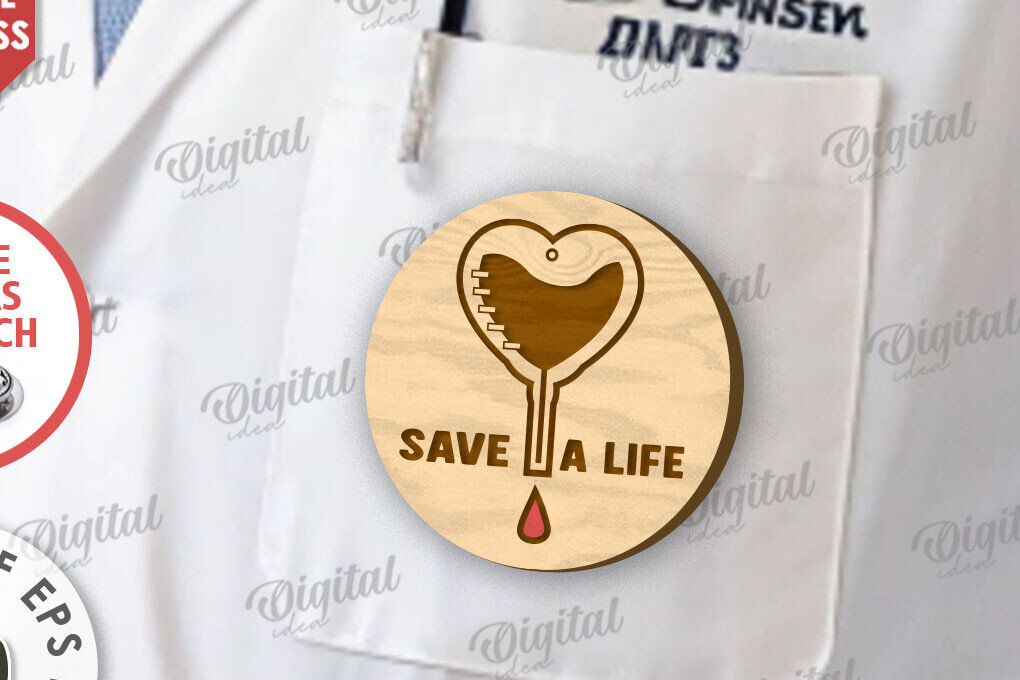 Σετ των 2 Intra απο ξύλο plywood 3mm-4mm πάχος – Ξύλινο Σήμα Αιμοδότη Δίασταση  20x20 cm INTRAFABR-111427245