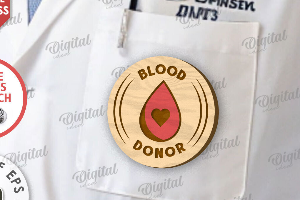 Σετ των 2 Intra απο ξύλο plywood 3mm-4mm πάχος – Ξύλινο Σήμα Αιμοδότη Δίασταση  20x20 cm INTRAFABR-111426824