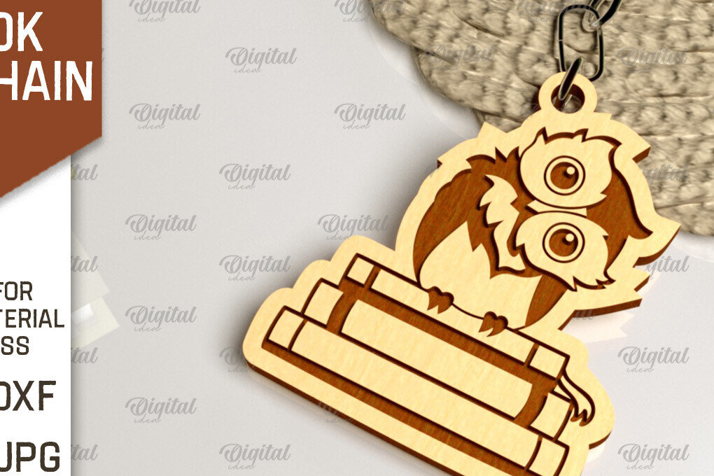 Σετ των 3 Intra απο ξύλο plywood 3mm-4mm πάχος –  κοπής με λέιζερ μπρελόκ ξύλινο βιβλίο Δίασταση  5x5 cm INTRAFABR-100056570