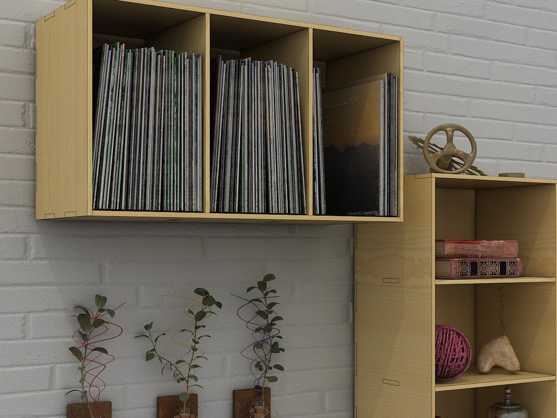 Intra απο ξύλο plywood 3mm-4mm πάχος – Ράφια τοίχου από ξύλινα βιβλία Cut Plans Δίασταση  40x30 cm INTRAFABR-39949374