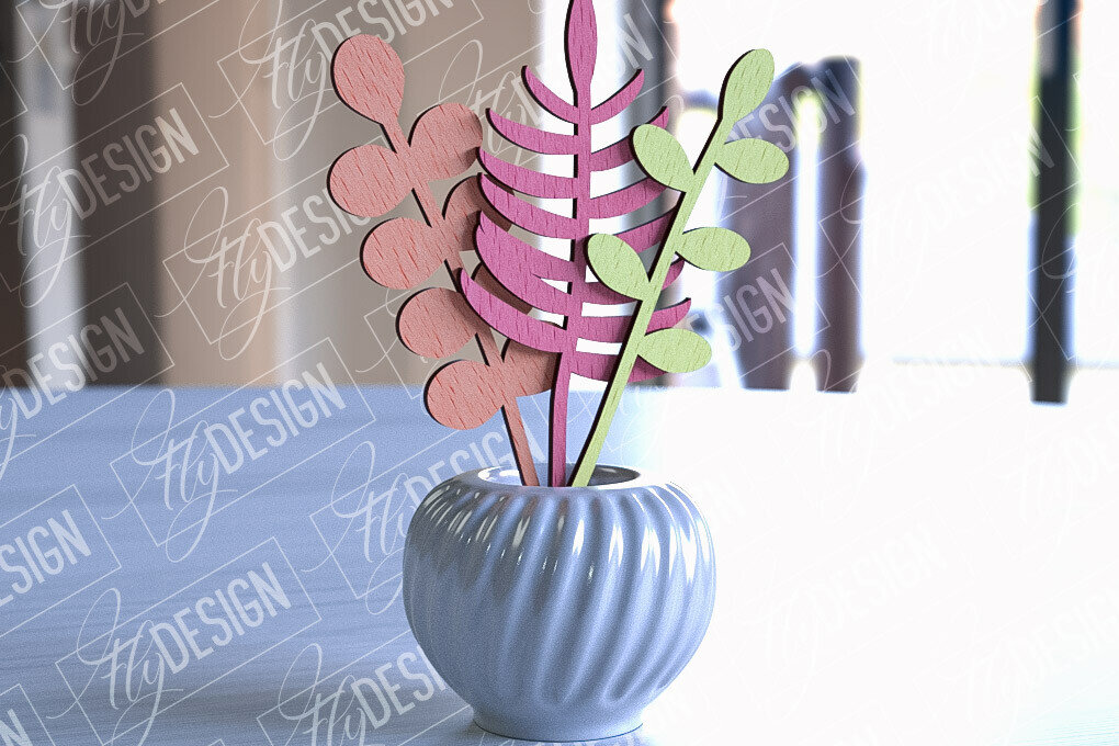 Σετ των 2 Intra απο ξύλο plywood 3mm-4mm πάχος –  Ξύλινης Ανθοδέσμης | Μπουκέτο λουλουδιών Δίασταση  20x20 cm INTRAFABR-92256700