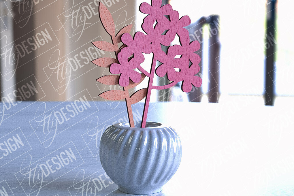 Σετ των 2 Intra απο ξύλο plywood 3mm-4mm πάχος –  Ξύλινης Ανθοδέσμης | Μπουκέτο λουλουδιών Δίασταση  20x20 cm INTRAFABR-92256811