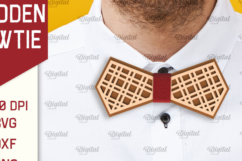 Σετ των 2 Intra απο ξύλο plywood 3mm-4mm πάχος – Ξύλινο παπιγιόν Ανδρικό παπιγιόν Δίασταση  20x20 cm INTRAFABR-95661417