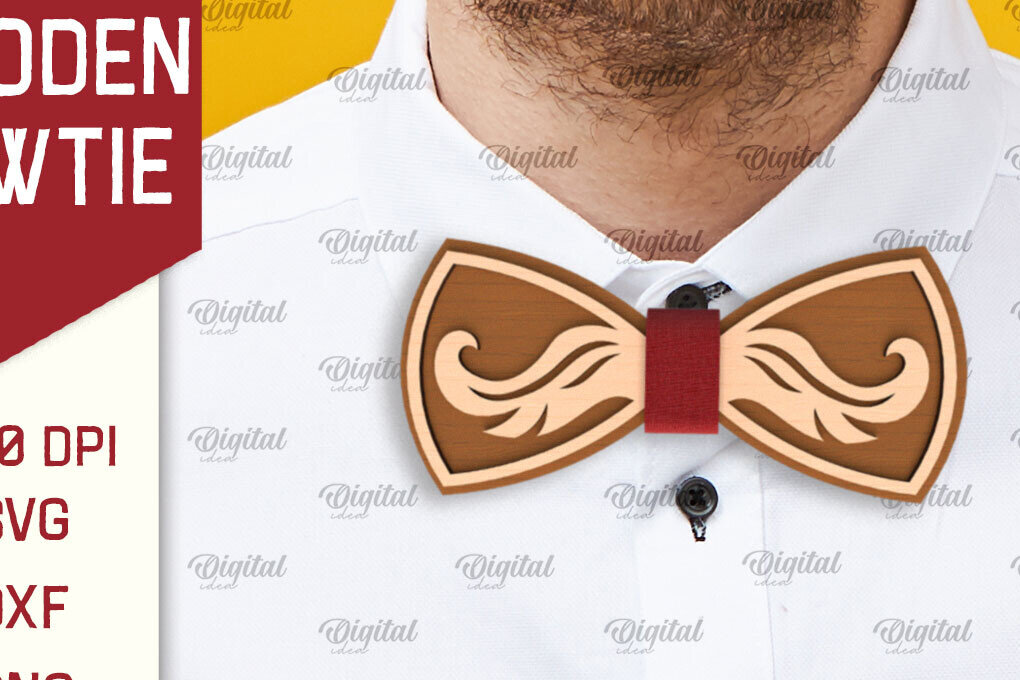 Σετ των 2 Intra απο ξύλο plywood 3mm-4mm πάχος – Ξύλινο παπιγιόν Ανδρικό παπιγιόν Δίασταση  20x20 cm INTRAFABR-95661144